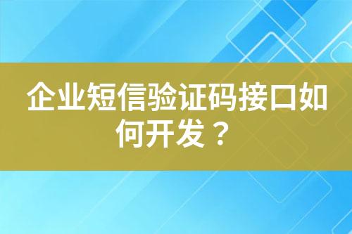 企業(yè)短信驗(yàn)證碼接口如何開發(fā)？