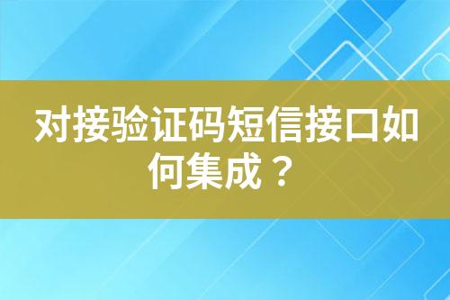 對接驗(yàn)證碼短信接口如何集成？