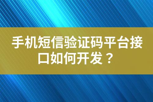 手機(jī)短信驗(yàn)證碼平臺接口如何開發(fā)？
