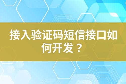 接入驗(yàn)證碼短信接口如何開發(fā)？