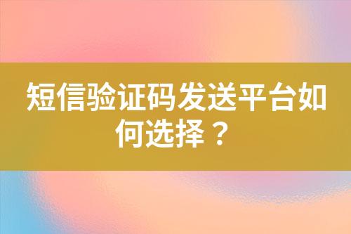短信驗(yàn)證碼發(fā)送平臺(tái)如何選擇？