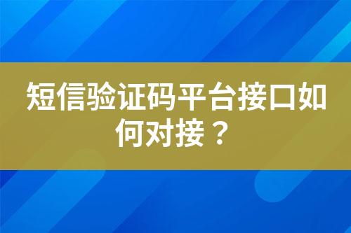 短信驗證碼平臺接口如何對接？