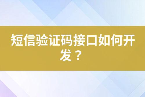 短信驗(yàn)證碼接口如何開發(fā)？