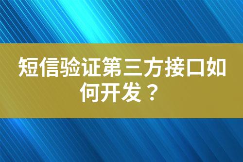 短信驗(yàn)證第三方接口如何開發(fā)？