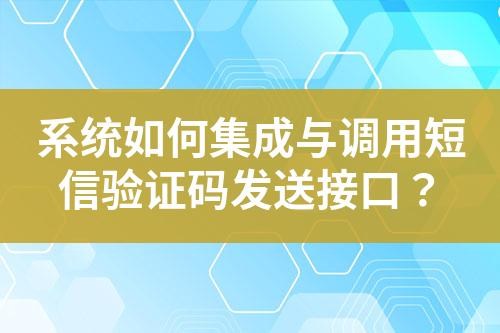 系統(tǒng)如何集成與調(diào)用短信驗(yàn)證碼發(fā)送接口？
