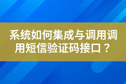 系統(tǒng)如何集成與調(diào)用調(diào)用短信驗證碼接口？