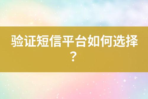 驗(yàn)證短信平臺(tái)如何選擇？
