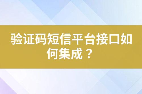 驗(yàn)證碼短信平臺(tái)接口如何集成？
